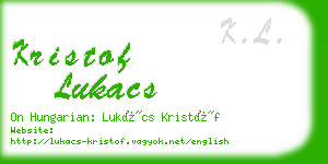 kristof lukacs business card